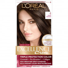 L'Oreal Paris Excellence Creme Triple Care Hair Color - 4 Natural Brown (72ml+100gm)