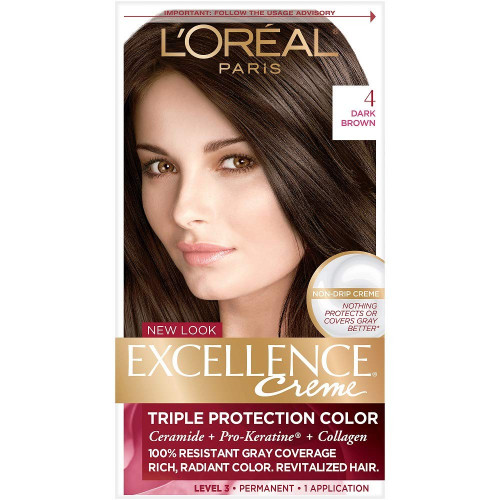 LOreal Paris Excellence Crème Hair Colour Natural Dark Brown 4 72 ml   100 g  JioMart