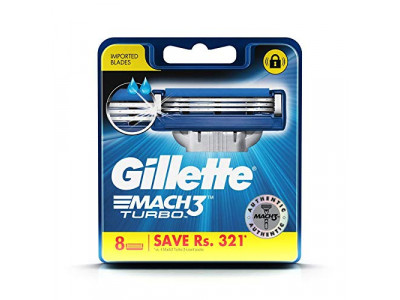 Gillette Mach3 Turbo Shaving Razor Blades (Pack of 8)