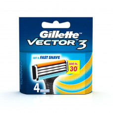 Gillette Vector3 Shaving Razor Blades (Pack of 4)