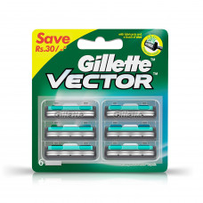 Gillette Vector Plus Shaving Razor Blades (Pack of 6)