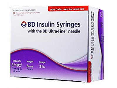 B.d.insuline Syringes U-40 Needle No 31g - 1 ml