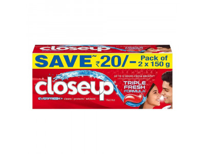 Close Up Active Red Toothpaste 300 g (150 g + 150 g)