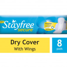 J&j Stayfree Secure Dry Wings Sanitary Pads (Pack of 8)