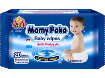 Mamy Poko Baby Wipes (20 Pulls)