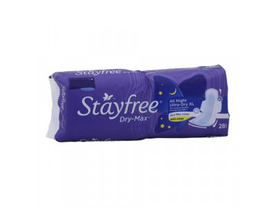 J&j Stayfree Dry Max All Night Pads (Pack of 28)