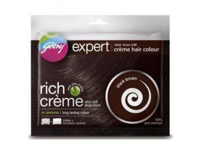 Godrej Expert Black Brown 3.00 Creme Hair Colour 20 gm - 1 nos.