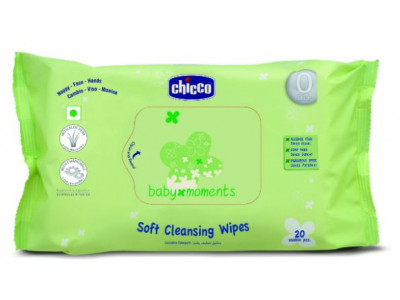 Chicco Soft Cleansing Baby Wipes 20 Sheets