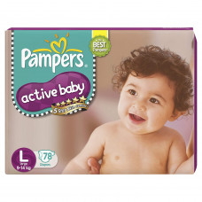 Pampers Active Baby Large Diapers (Pack of 78)