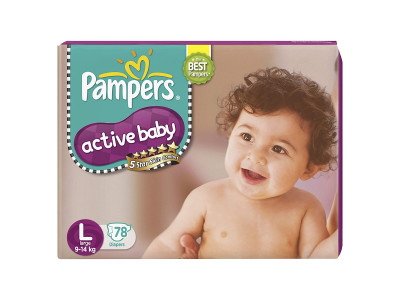 Pampers Active Baby Large Diapers (Pack of 78)