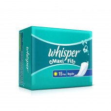 Whisper Maxi Fit Regular Sanitary Pads (Pack of 15)
