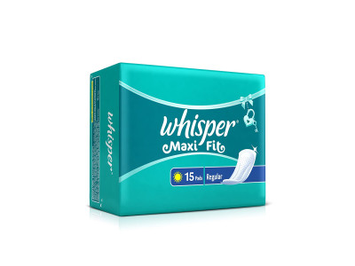 Whisper Maxi Fit Regular Sanitary Pads (Pack of 15)