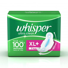 Whisper Ultra Clean XL+ Wings Sanitary Pads (Pack of 7)
