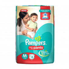 Pampers Medium Dry Pant Diapers (Pack of 8)