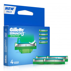 Gillette Mach3 Turbo Sensitive Shaving Razor Blades (Pack of 4)
