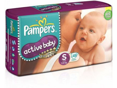 Pampers Active Baby Small Diapers (Pack of 46)