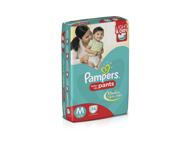 Pampers Dry Pants Medium Diapers (Pack of 56)