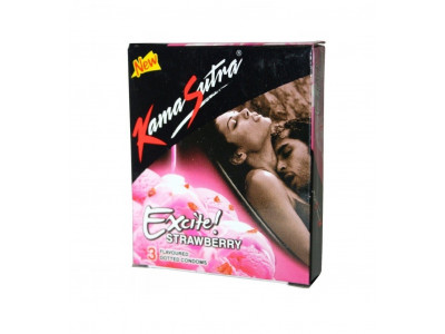 Kamasutra Excite Strawberry Condoms (Pack of 3)