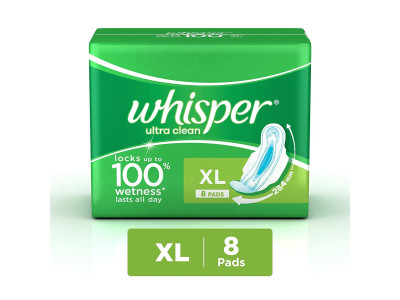 Whisper Ultra Clean (New Wings Xl) Regular L 8 Nos Pads
