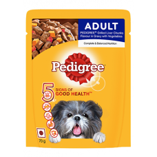 Pedigree Gravy Adult Grilled Liver Chunks Flavor with Vegetables 80 gm