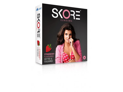 Skore Strawberry Condoms (Pack of 3)