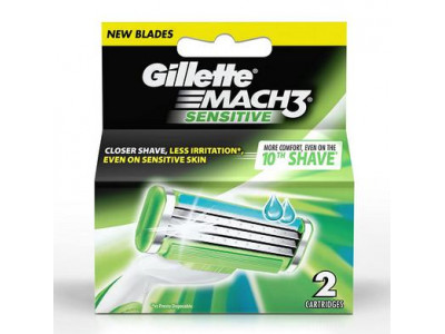 Gillette Mach3 Sensitive Shaving Razor Blades (Pack of 2)