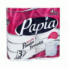 Papia Toilet Roll 3 Ply (Pack of 4)
