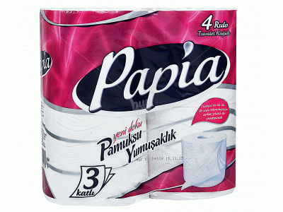 Papia Toilet Roll 3 Ply (Pack of 4)