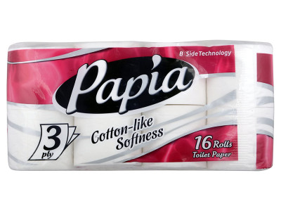 Papia Toilet Roll 3 Ply (Pack of 16)