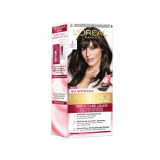 LOreal Paris Excellence Hair Color Small Pack No.3, Natural Dark Brown, 25ml+25g