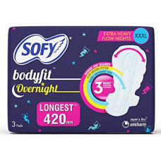 Sofy Bodyfit Overnight XXXL Sanitary Pads (Pack of 3)