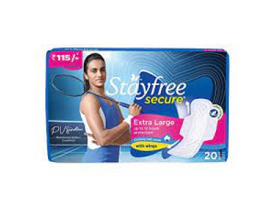 J&j Stayfree Secure Extra Large With Wings Sanitary Pads (Pack of 20)