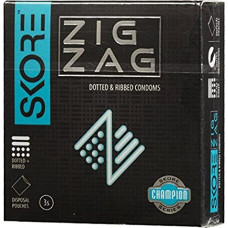 Skore Zig Zag Dotted &Amp; Ribbed Condoms (Pack of 3)