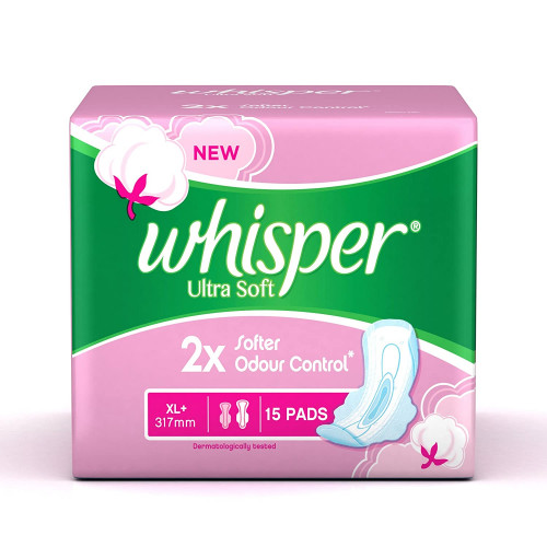Whisper Ultra Soft XL+ Sanitary Pads (Pack of 15) : Buy Whisper Ultra Soft  XL+ Sanitary Pads (Pack of 15) Online at Best Price in India