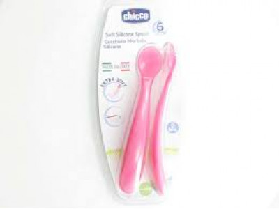 Chicco 14372 Soft Silicone Spoon 6m+ Pink