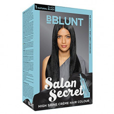 BBLUNT Salon Secret High Shine Creme Hair Colour, Natural Black 1, 100g with Shine Tonic, 8ml, No Ammonia