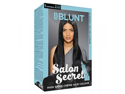 BBLUNT Salon Secret High Shine Creme Hair Colour, Natural Black 1, 100g with Shine Tonic, 8ml, No Ammonia