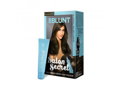 BBLUNT Salon Secret High Shine Creme Hair Colour, Natural Brown 4.31, 100g with Shine Tonic, 8ml, No Ammonia