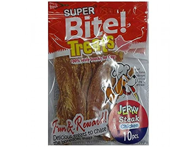 Super Bite Chicken Jerky Steak 10 Pcs   