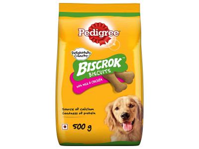 Pedigree Biscrok With Milk And Chicken 500 gms Biscuits