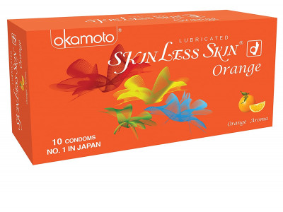 Okamoto Skinless Skin Orange Condoms (Pack of 10)