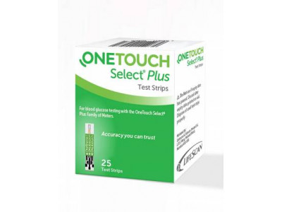 One Touch Select Plus Glucometer Strips (Pack of 25)