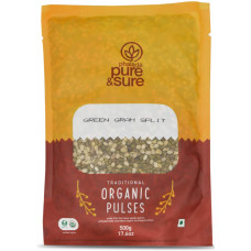 Pure and Sure Organic Green Gram Split Moong Dal 500 gm  
