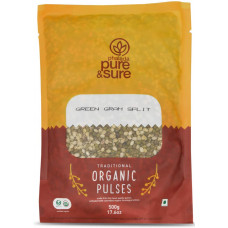 Pure and Sure Organic Green Gram Split Moong Dal 500 gm  