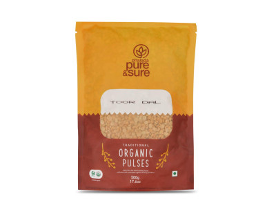 Pure and Sure Organic Toor Dal 500 gm  