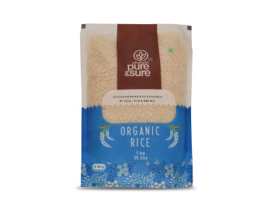 Pure and Sure Organic Polished Rice (Masoori) 1 Kg  