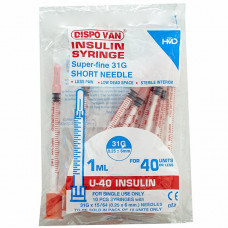 Dispovan Insuline Syringes U-40 Needle No 31g 1 ml