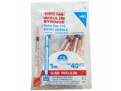 Dispovan Insuline Syringes U-40 Needle No 31g 1 ml