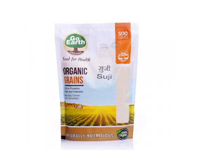 Go Earth Organic Wheat Suji 500 gm  