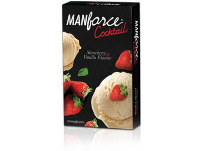 Manforce Cocktail Strawberry andAmp; Vanilla Condoms (Pack of 10)